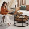 YITAHOME Couchtisch Rund mit Hebeplatte, Wohnzimmertisch mit verstecktem Ablagefach, Beistelltisch Rund mit Stauraum für Home Office, Runder Mitteltische Wohnzimmer, Bild 2