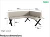 MEBLINI Eckbank für Esszimmer mit ausziehbarem Tisch - Küchenbank - Essecke - Sitzecke Küche - ERIC - X-Beine 128x168x87cm Rechts - Beige Kunstleder/M Weiß Hochgl. Bild 3