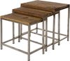Beistelltisch Leno 3-er Set MDF Natur in 3 Größen mit Metallgestell Silber Bild 5
