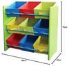 Buntes Kinderregal Regal für Kinder, Holz, 9 Ablageflächer, mit Boxen Bild 2