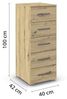 rauch Aditio Box, Kommode, 5 Schubladen, mit Softclose-Funktion, Farbe Eiche Artisan, BxHxT 40x100x42cm Bild 3