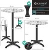 KESSER® 2in1 Stehtisch klappbar Bistrotisch 1er Set | Aluminium Edelstahlplatte | höhenverstellbar 70cm / 115cm | Partytisch Tisch Ø 80cm | In- & Outdoor Empfangstisch | Klapptisch mit Cover Marmor Bild 2