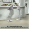 HOMCOM Barhocker Gepolstert Barstuhl mit Stahlgestell, Lehne (360° Drehbar Tresenhocker, 2 St, Höhenverstellbar Küchenstühle mit Fußstütze), für Küche, Wohnzimmer, Esszimmer, Kunstleder Grau Bild 4
