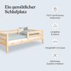 Ehrenkind Kinderbett aus massivem Kiefernholz mit Rausfallschutz in Natur und Weiß (Jugendbett in Natur, Kinder Bett), Kinderbett 90x200 cm Bild 3