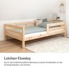 Ehrenkind Kinderbett aus massivem Kiefernholz mit Rausfallschutz in Natur und Weiß (Jugendbett in Natur, Kinder Bett), Kinderbett 90x200 cm Bild 2