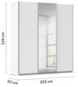 Rauch Möbel Kulmbach, Kleiderschrank mit Schwebetüren für Schlafzimmer, Kinderzimmer, Flur, 3-türig, mit Spiegel und Soft-Close-Funktion, Zubehör Premium, Farbe Weiß, Breite 203 cm Bild 3