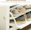 HOMCOM Schuhschrank Schuhregal mit 3 Klappen für 18 Paar Schuhe (Schuhständer, 1-St, Schuhkipper) für Flur, Eingangsbereich Weiß+Natur 72 x 26 x 112 cm Bild 5