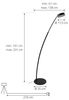 Lucande Bogenlampe Boga, LED, Metall, Schwarz warmweiß IP20, LED 23 W gesamt, warmweiß Bild 4