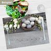 Tischsetmacher Platzset Tischset Frühling, Ostern & Blumen - Weiße Tulpen mit Ostereiern, (aus Naturpapier in Aufbewahrungsmappe, 12-St, 44 x 32 cm / weiß-grau), Made in Germany Bild 3