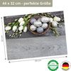 Tischsetmacher Platzset Tischset Frühling, Ostern & Blumen - Weiße Tulpen mit Ostereiern, (aus Naturpapier in Aufbewahrungsmappe, 12-St, 44 x 32 cm / weiß-grau), Made in Germany Bild 2