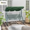 Outsunny Hollywoodschaukel Schwingbank mit Verstellbarem Sonnendach, 3-Sitzer, Relaxfunktion, Gartenschaukel, 1 tlg, Schaukelbank, Stahlrahmen, Grün 170 x 110 x 153 cm Bild 2
