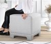 Stylish Grey Pouffe, 50 x 50 x 47 cm | 50% Cotton & 50% Linen, 35 DNS Orthopedic Sponge, 6 cm Thick | Faux Leather Legs, Perfect for Modern Living Spaces Bild 3