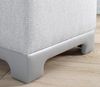 Stylish Grey Pouffe, 50 x 50 x 47 cm | 50% Cotton & 50% Linen, 35 DNS Orthopedic Sponge, 6 cm Thick | Faux Leather Legs, Perfect for Modern Living Spaces Bild 5