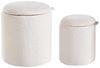 Pouf mit Stauraum 2er Set BEREA Bouclé Cremeweiß Bild 4