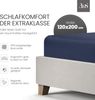 Bettwaesche-mit-Stil Mako-Satin Spannbettlaken dunkelblau 120x200cm Bild 2