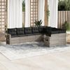 vidaXL 9-tlg. Garten-Sofagarnitur mit Kissen Hellgrau Poly Rattan 3252979 Bild 2