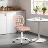 FurnitureR Esszimmer-Drehstühle, 1PC Küchenstuhl, gepolsterter Stuhl, Drehstuhl, bequemer Stuhl mit Rädern, Rückenlehne, armloser Stuhl für Esszimmer, Wohnzimmer, Pfirsich rosa Bild 4