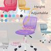 FurnitureR Esszimmer-Drehstühle, 1PC Küchenstuhl, gepolsterter Stuhl, Drehstuhl, bequemer Stuhl mit Rädern, Rückenlehne, armloser Stuhl für Esszimmer, Wohnzimmer, Pfirsich rosa Bild 5