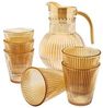 Ripple Karaffenset aus Glas – 1,8 Liter Karaffe mit 6 Gläsern Braun/Gold Bild 5