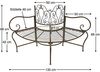 DanDiBo Baumbank Metall wetterfest Braun 135 cm 3-Sitzer halbrund JC112287 Gartenbank Rundbank Bild 2