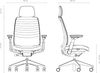 Steelcase Series 2 Bürostuhl mit Netzrücken in Möwengrau und Sitzbezug in Trüffel mit Kopfstütze, 72 x 64 x 101 cm Bild 3