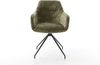 Drehstuhl Pejo-Flex Chenille Olive Kreuzgestell konisch Schwarz 180° drehbar Taschenfederkern Bild 3