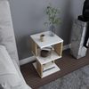 Hanah Home Scandinavian Nightstand, White & Oak, 29.6 x 29.6 x 49.4 cm | 100% Melamine Coated Particle Board, 18 mm Thick | Stylish & Functional Storage Solution Bild 3