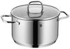 WMF Topf-Set Inspiration, Cromargan® Edelstahl Rostfrei 18/10 (Set, 7-tlg, je 1 Fleischtopf Ø 16/20/24 cm, 1x Stieltopf Ø 16 cm), energiesparende TransTherm®-Allherdböden, pflegeleicht und robust Bild 3
