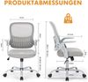 DUMOS Bürostuhl Ergonomisch, Schreibtischstuhl mit Lendenwirbelstütze, Verstellbaren Armlehnen Drehstuhl, Höhenverstellbarer Office Chair, Bürostühle Geeignet für Büro und Schlafzimmer (Grau) Bild 2