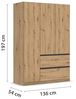 rauch Drehtürenschrank Kleiderschrank Schrank Garderobe COSTA in den Breiten 91/136/181 cm (in 3 Ausstattungen BASIC/CLASSIC/PREMIUM) viel Platz, grifflose Front und Push-to-Open Funktion MADE IN GERMANY Bild 3