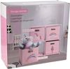 Koopman Kinderregal Spielzeugregal Rosa 68x35x70 cm Aufbewahrung, 1-tlg, 4 Fächer, Schrank, Einhorn, Stoffkästchen Bild 3