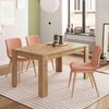 Habitdesign, ausziehbarer Esstisch, Wohnzimmer- oder Küchentisch, mit Platz für sechs Personen, Ausführung in Eiche Nodi, Maße: 140–190 x 78 x 90 cm (B x H x T), Modell Kendra Bild 2