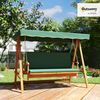Outsunny Hollywoodschaukel mit Sonnendach, Sitzauflage, bis 330kg, 3-Sitzer, Liegefunktion, 3-Sitzer Gartenschaukel aus Holz, 1 tlg, 2 in 1 Holzschaukel mit Liegefunktion, für Garten, Terrasse, 236x130x181 cm, Dunkelgrün Bild 2