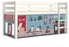 Vipack 'Pino' Halbhochbett 90x200 cm, weiß, Kiefer massiv, mit Textilset 'Pet Shop' Bild 4