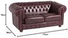 Bridgeport Sofa 2-Sitzer Wischleder Rot Buche Nussbaumfarben Bild 2