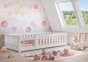 Kinderbett, Holzbett mit umlaufendem Schutzgitter 80x180 Kiefer waschweiß V-60.77W-08-180Rollrost inkl. Bild 2