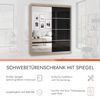 Fabryka Mebli Idźczak Schiebetürenschrank, eleganter Kleiderschrank Schrank Garderobe Spiegel Multi 31-180 cm, Schlafzimmer- Wohnzimmerschrank Schiebetüren Modern Design (Sonoma/Schwarz) Bild 3