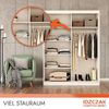 Fabryka Mebli Idźczak Schiebetürenschrank, eleganter Kleiderschrank Schrank Garderobe Spiegel Multi 31-180 cm, Schlafzimmer- Wohnzimmerschrank Schiebetüren Modern Design (Sonoma/Schwarz) Bild 4