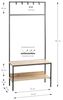 HAKU Möbel Standgarderobe eiche, schwarz, MDF, Metall - Maße: B 80 cm x H 180 cm x T 35 cm, Style: Modern Bild 5