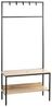 HAKU Möbel Standgarderobe eiche, schwarz, MDF, Metall - Maße: B 80 cm x H 180 cm x T 35 cm, Style: Modern Bild 1