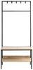 HAKU Möbel Standgarderobe eiche, schwarz, MDF, Metall - Maße: B 80 cm x H 180 cm x T 35 cm, Style: Modern Bild 2