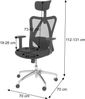 Bürostuhl HWC-O64, Schreibtischstuhl, ergonomisch, verstellbare Lordosenstütze Armlehne ~ schwarz Bild 3