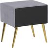 Nachttisch Samtstoff grau FLAYAT Bild 5