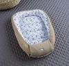 Braun BLUMEN/Taupe Waffelpique Bio-Baumwolle Babynest Neugeborene Baby Unterlage Reisebett Nestchen SOLO/o. in PREMIUM Ausstattung SETS (Neschen SOLO) Bild 2