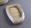 Braun BLUMEN/Taupe Waffelpique Bio-Baumwolle Babynest Neugeborene Baby Unterlage Reisebett Nestchen SOLO/o. in PREMIUM Ausstattung SETS (Neschen SOLO) Bild 3