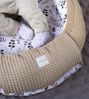 Braun BLUMEN/Taupe Waffelpique Bio-Baumwolle Babynest Neugeborene Baby Unterlage Reisebett Nestchen SOLO/o. in PREMIUM Ausstattung SETS (Neschen SOLO) Bild 4