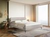 Selsey Polsterbett 160x200 cm Cord Greige – Bett mit Stauraum und Bettkasten, gepolstertes Bett mit Lattenrost und Metallrahmen, Doppelbett Schlafzimmer mit schwarzen Füßen und Gasdruckfedern Bild 4