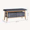 Sitzbank Vad mit 2 Aufbewahrungsboxen 90x30x45 cm Natur/Grau [en. casa] Bild 2