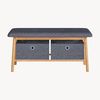 Sitzbank Vad mit 2 Aufbewahrungsboxen 90x30x45 cm Natur/Grau [en. casa] Bild 5