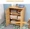 Kleankin Badkommode Badezimmerschrank, Badschrank (Beistellschrank mit 2 Lamellentüren, Innenregalen, 1 St, Bambus Aufbewahrungsschrank für Badezimmer), 68 x 32 x 86 cm, Natur Bild 4